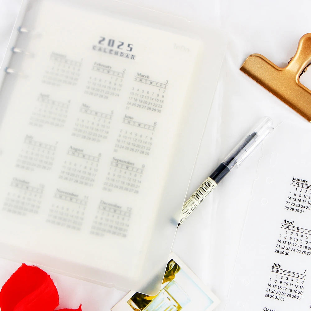 2025 Calendar PP Divider A5 A6 Loose Leaf Notebook Planner Index Sheet Binder Category Planner Inner Clip
