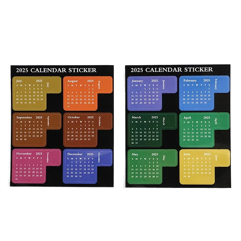 New 2025 Calendar Stickers Notebook Journal Planner Index Stickers Yearly Monthly Agenda Label Tags Kawaii Calendar Bookmarks