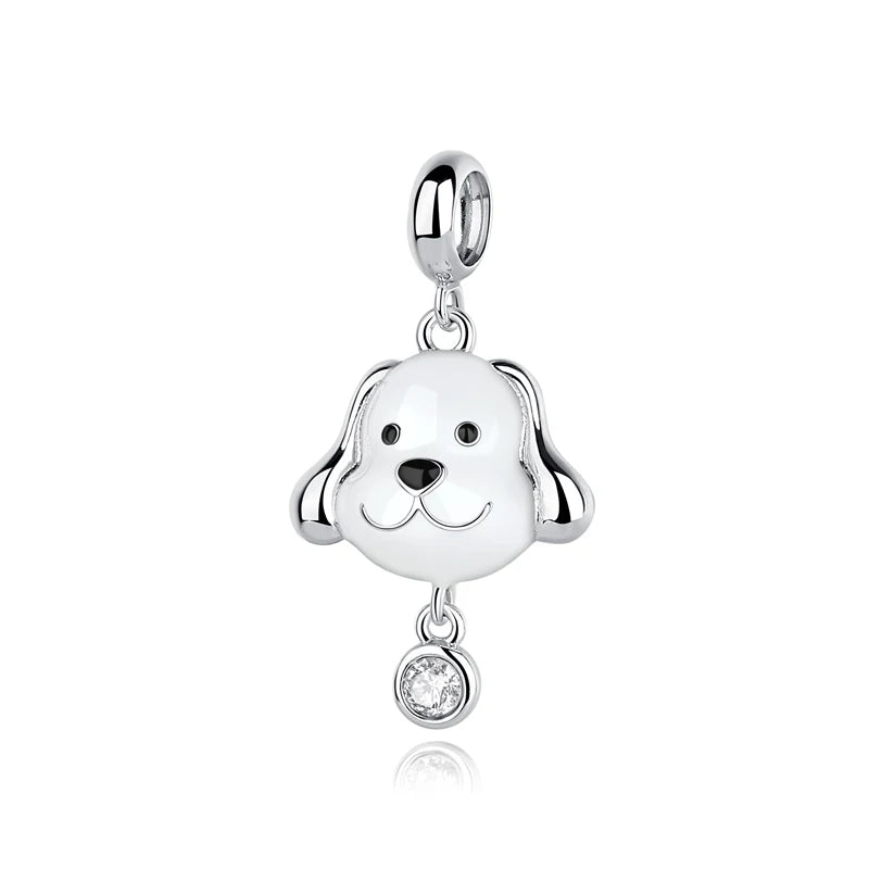 Original 925 Sterling Silver Charms Love Pets Dog Cat Paw Print Pendant Beads Fit Brand Bracelets Necklaces Women DIY Jewelry