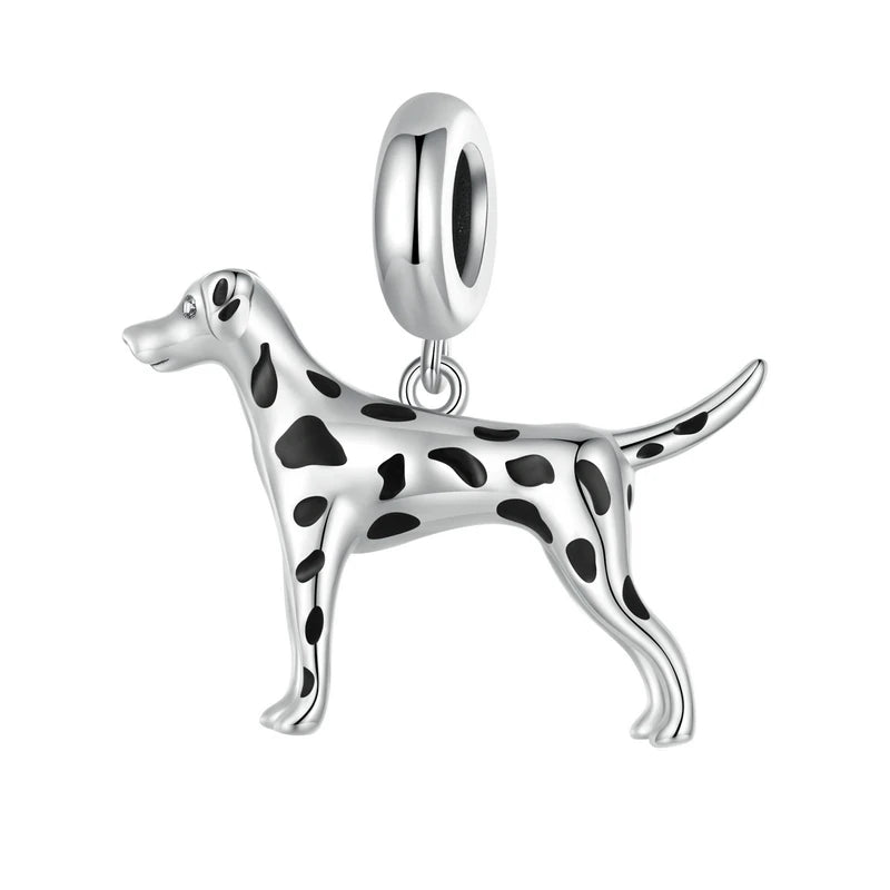 BAMOER Pet Dog Pendant Beads for Basic Bracelet, Genuine 925 Sterling Silver Poodle Dachshund Charms DIY Accessories for Women