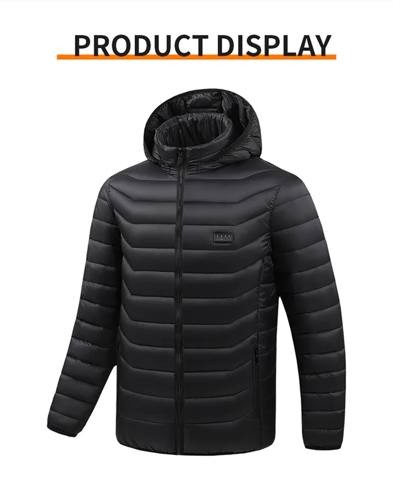 23 Areas Heating Jacket Men's Winter Usb Smart Heating Parka Self-heating Clothes Women 2024 Ski Warm Down Cotton Padded Jacket