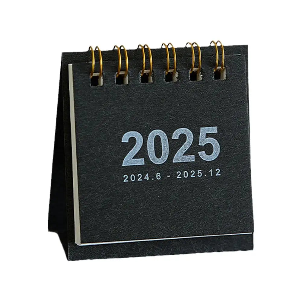 2025 Retro Simple Solid Color Desk Calendar Desktop Planner Calendar Yearly Agenda Table Paper Daily Stand Organizer Mini C9I7