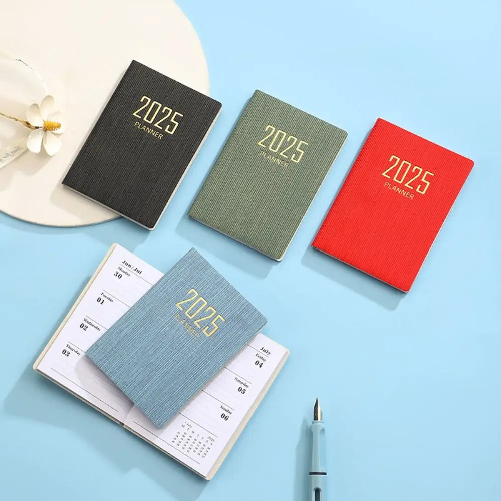 2025 A7 Agenda Book Mini Portable Diary Weekly Planner Notebooks To Do List English Notepad With Calendar School Office Supplies