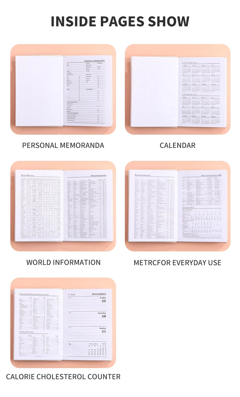 Laser Agenda 2024 2025 Planner Notebook Cuadernos Cahier Colorful Note Book Planner Journal Libretas Diary Cuaderno Notebooks