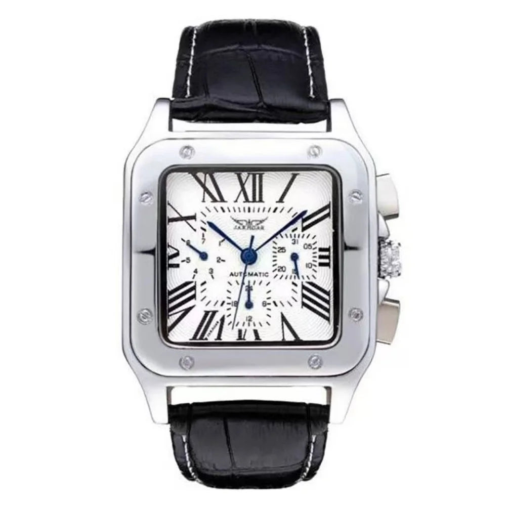 New High-End Luxury Square Automatic Mechanical Watch for Men, Hollow Design, Fashionable Business Casual Versatile Stylish Cool Trendy Men's Wristwatch, Valentine's Day Gift for Boyfriend, Top Choice for Gifts