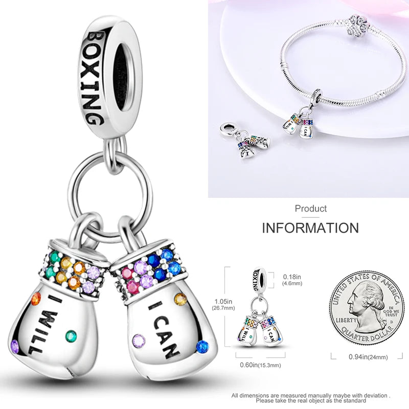 Hot Sneakers 925 Sterling Silver Ice Roller Skates Pink Ballet Shoes Charm Pendant Original Fits Women DIY Jewelry Girl Charms