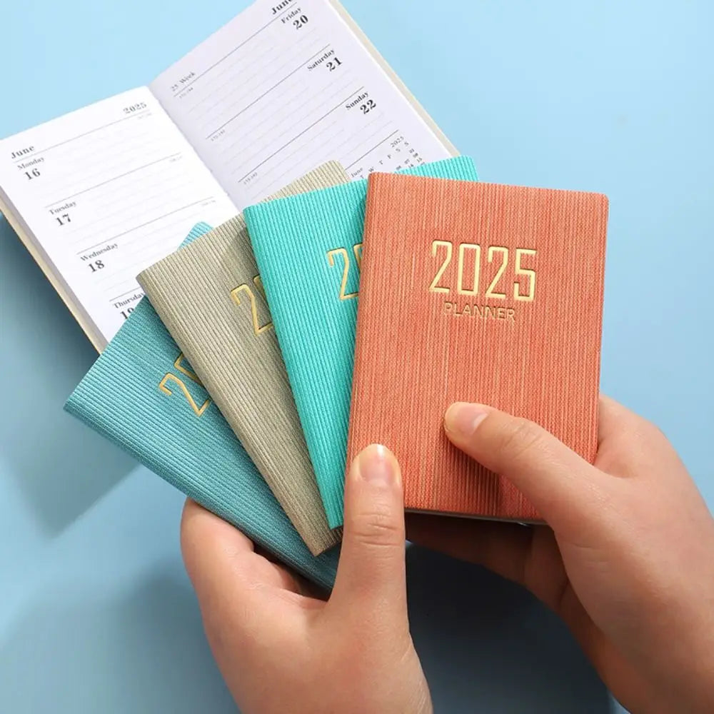 2025 A7 Agenda Book Mini Portable Diary Weekly Planner Notebooks To Do List English Notepad With Calendar School Office Supplies