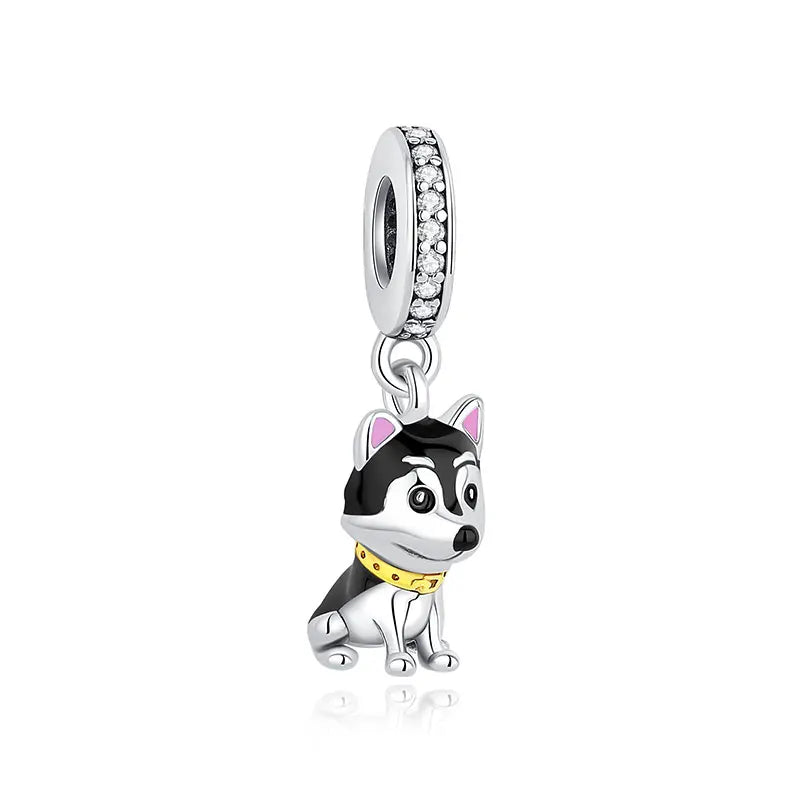 Original 925 Sterling Silver Charms Love Pets Dog Cat Paw Print Pendant Beads Fit Brand Bracelets Necklaces Women DIY Jewelry