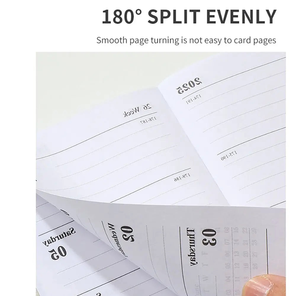 2025 A7 Agenda Book Mini Portable Diary Weekly Planner Notebooks To Do List English Notepad With Calendar School Office Supplies