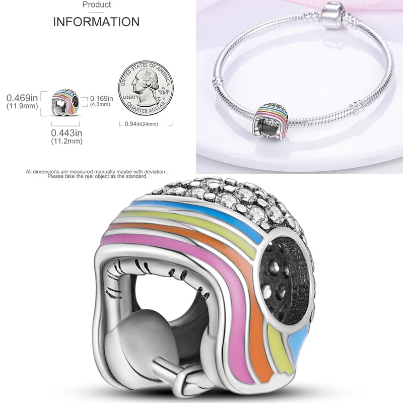 Hot Sneakers 925 Sterling Silver Ice Roller Skates Pink Ballet Shoes Charm Pendant Original Fits Women DIY Jewelry Girl Charms