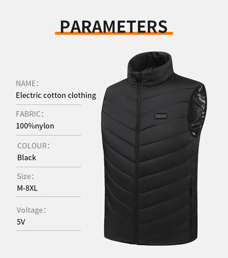 23 Areas Heating Jacket Men's Winter Usb Smart Heating Parka Self-heating Clothes Women 2024 Ski Warm Down Cotton Padded Jacket