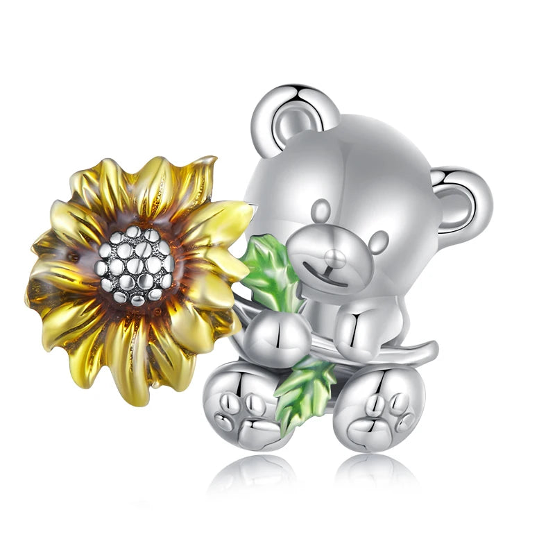 WOSTU 925 Sterling Silver Women Boy Girls Pet Camera Bee Charm Coffee Ladybug Beads Fit DIY Original Bracelet Pendants Jewelry