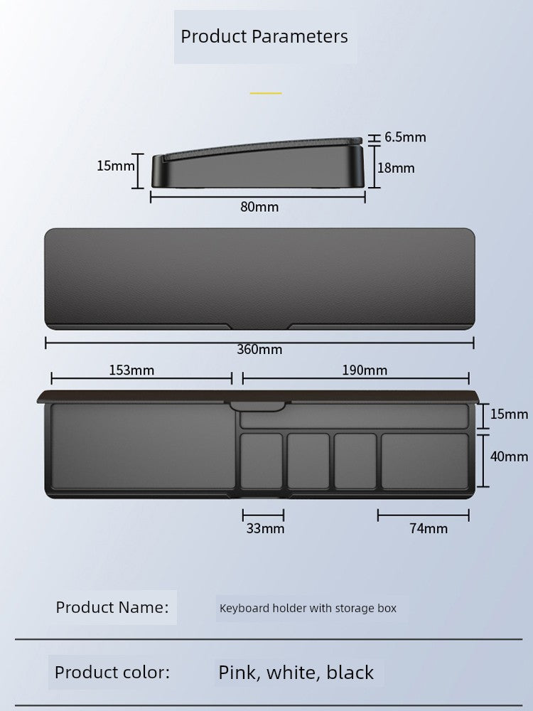 Keyboard Support Wristband Pad with Storage Box Wrist Protection for 104 Mechanical Keyboard 87 Key Code 98 Hand Cushion
