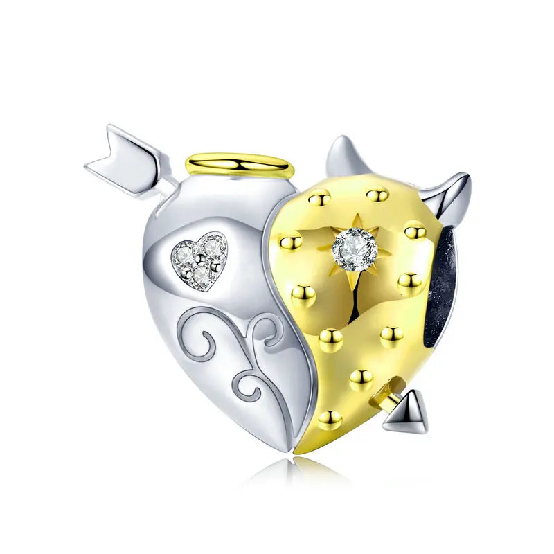 WOSTU 925 Sterling Silver Women Boy Girls Pet Camera Bee Charm Coffee Ladybug Beads Fit DIY Original Bracelet Pendants Jewelry