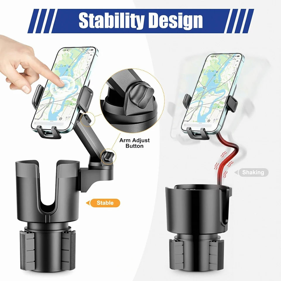 Universal Car cup holder cup holder mobile phone holder central control 2-in-1 multifunctional 360 ° car navigation phone holder
