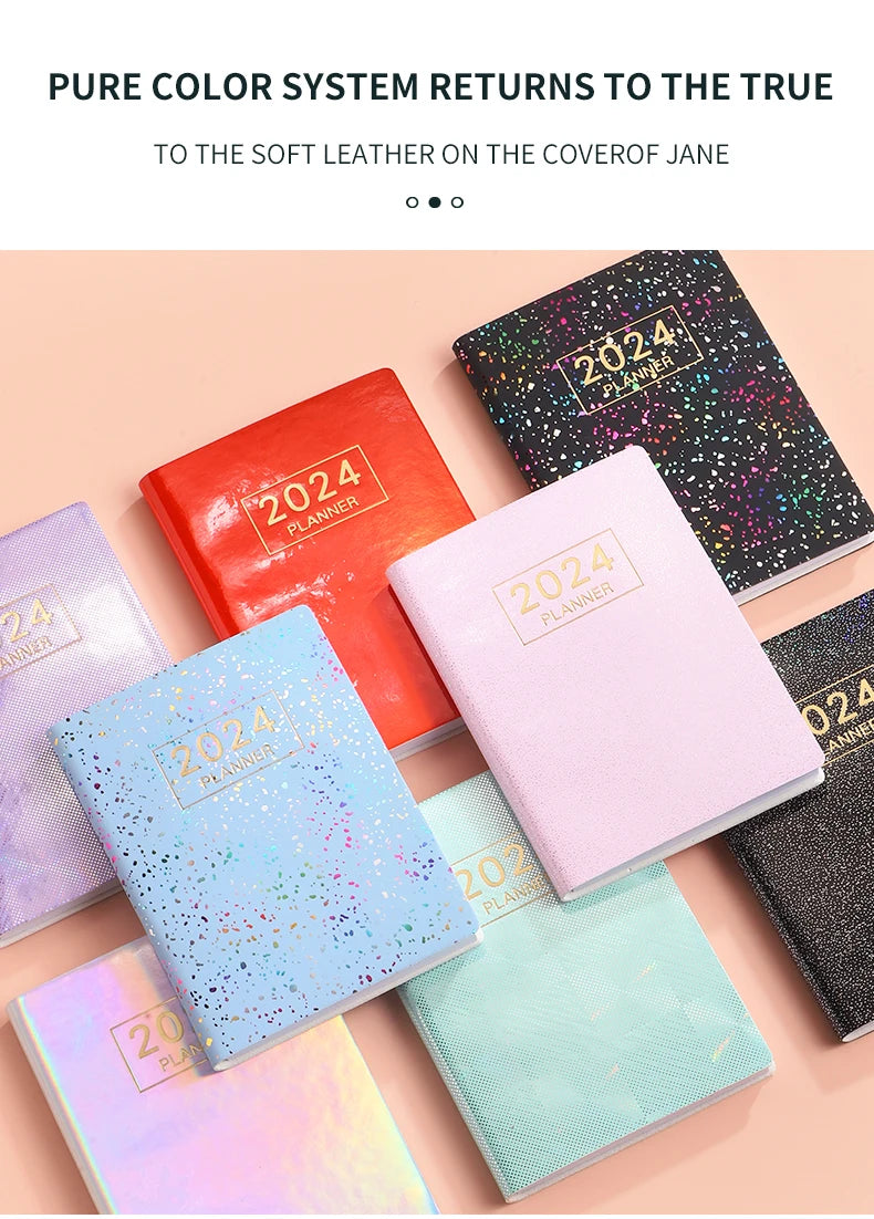 Laser Agenda 2024 2025 Planner Notebook Cuadernos Cahier Colorful Note Book Planner Journal Libretas Diary Cuaderno Notebooks