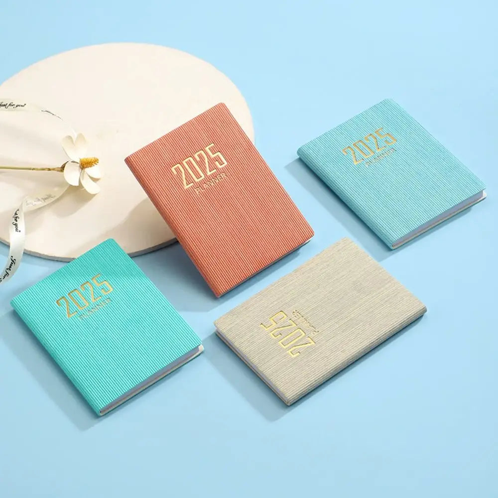 2025 A7 Agenda Book Mini Portable Diary Weekly Planner Notebooks To Do List English Notepad With Calendar School Office Supplies
