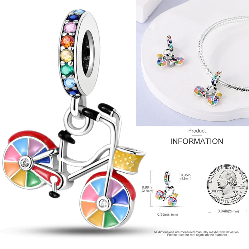 Hot Sneakers 925 Sterling Silver Ice Roller Skates Pink Ballet Shoes Charm Pendant Original Fits Women DIY Jewelry Girl Charms