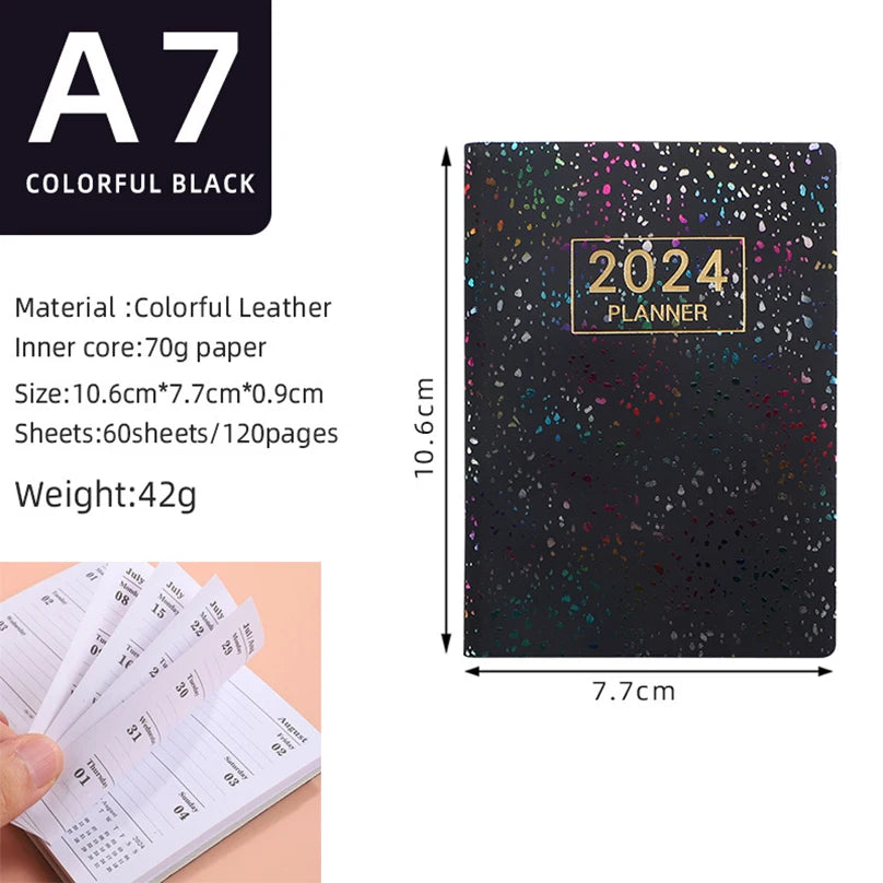 Laser Agenda 2024 2025 Planner Notebook Cuadernos Cahier Colorful Note Book Planner Journal Libretas Diary Cuaderno Notebooks