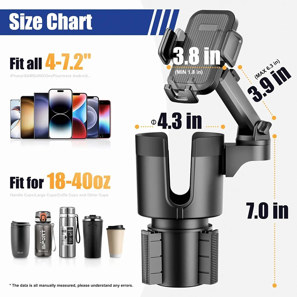 Universal Car cup holder cup holder mobile phone holder central control 2-in-1 multifunctional 360 ° car navigation phone holder