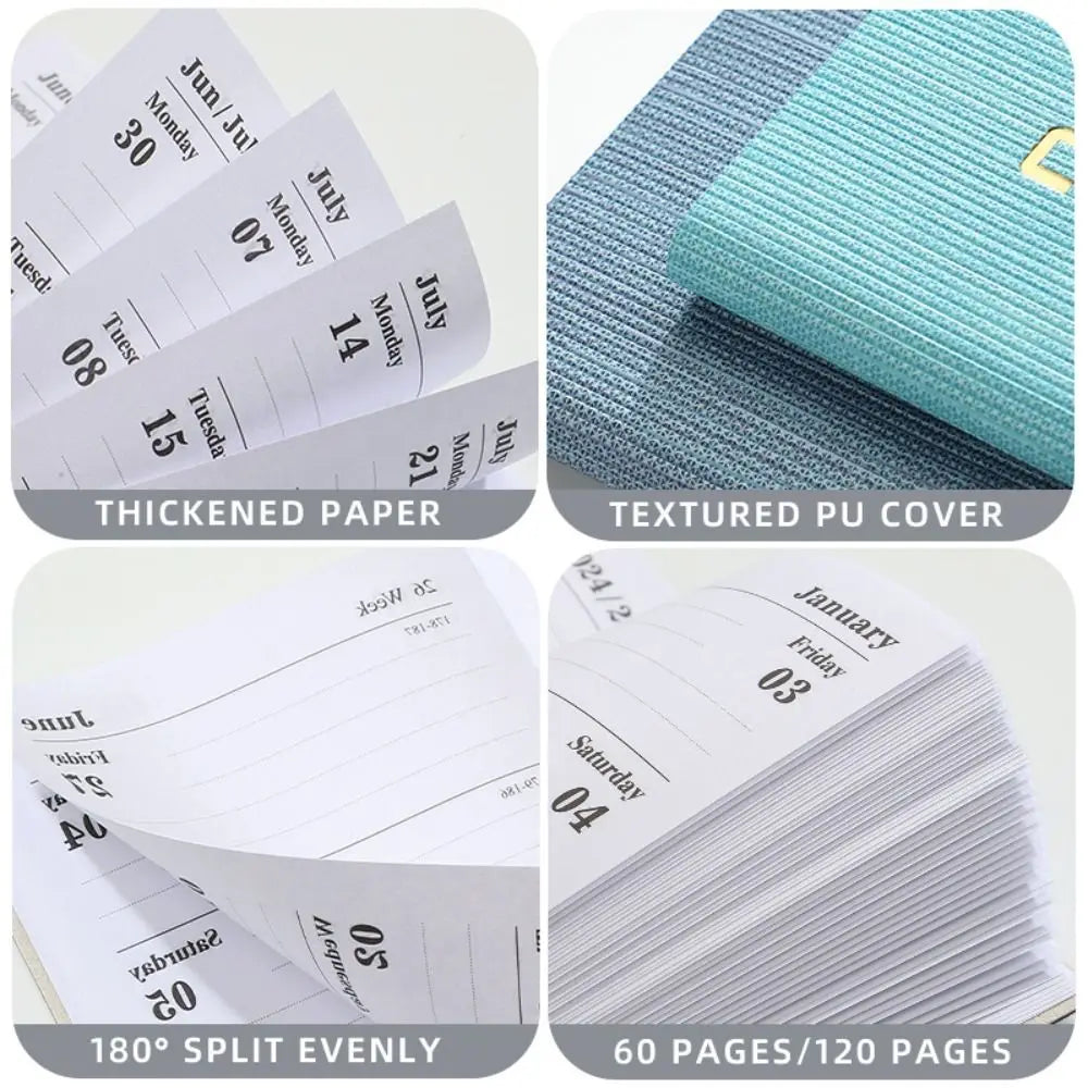 2025 A7 Agenda Book Mini Portable Diary Weekly Planner Notebooks To Do List English Notepad With Calendar School Office Supplies