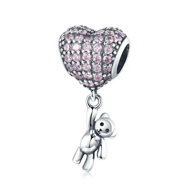 WOSTU 925 Sterling Silver Women Boy Girls Pet Camera Bee Charm Coffee Ladybug Beads Fit DIY Original Bracelet Pendants Jewelry
