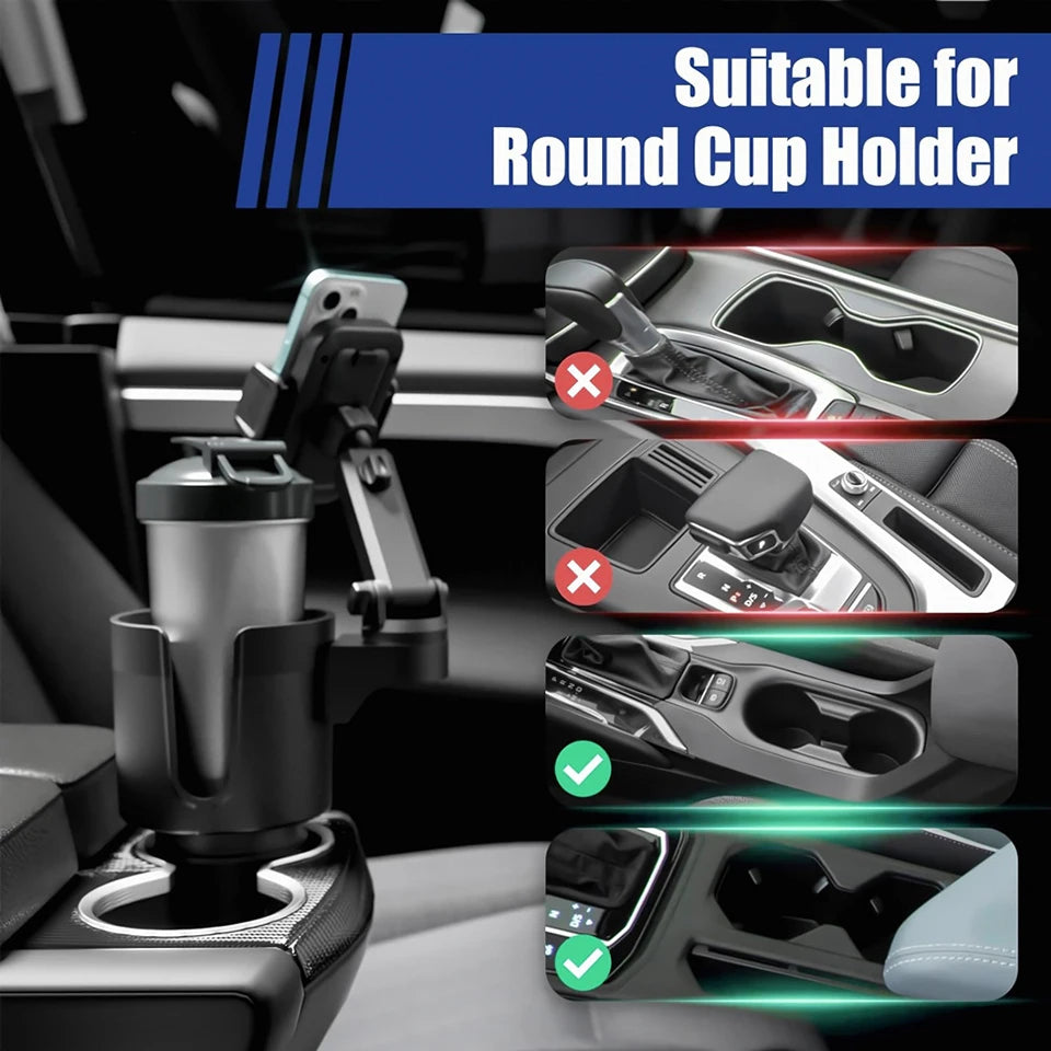 Universal Car cup holder cup holder mobile phone holder central control 2-in-1 multifunctional 360 ° car navigation phone holder