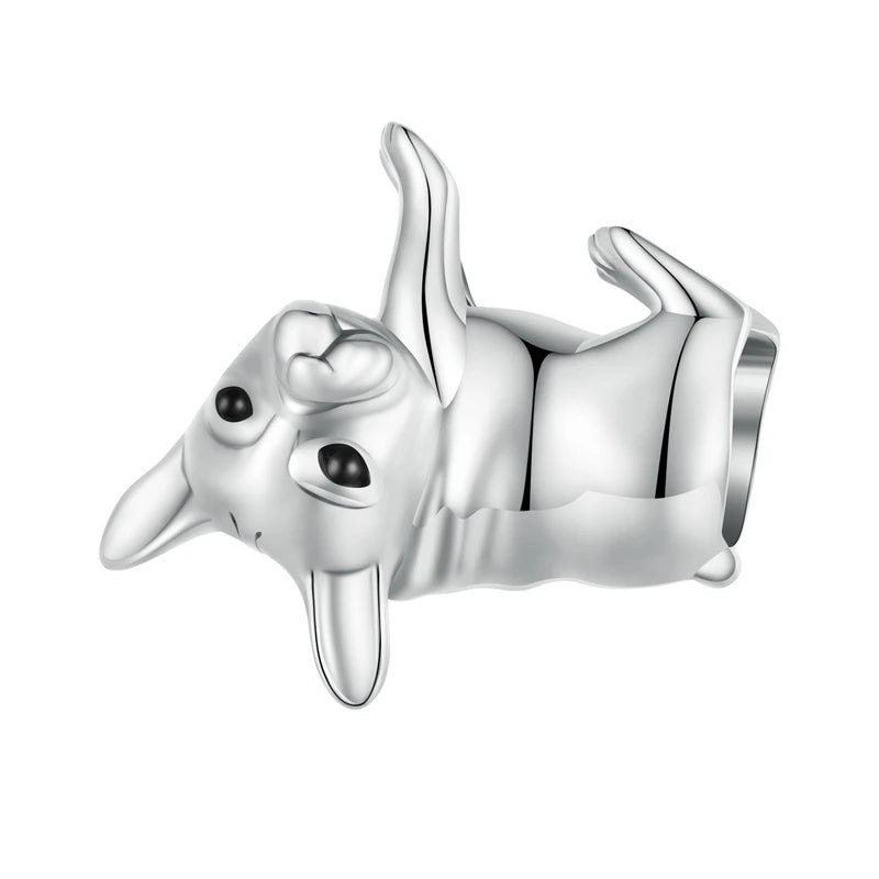 BAMOER Pet Dog Pendant Beads for Basic Bracelet, Genuine 925 Sterling Silver Poodle Dachshund Charms DIY Accessories for Women