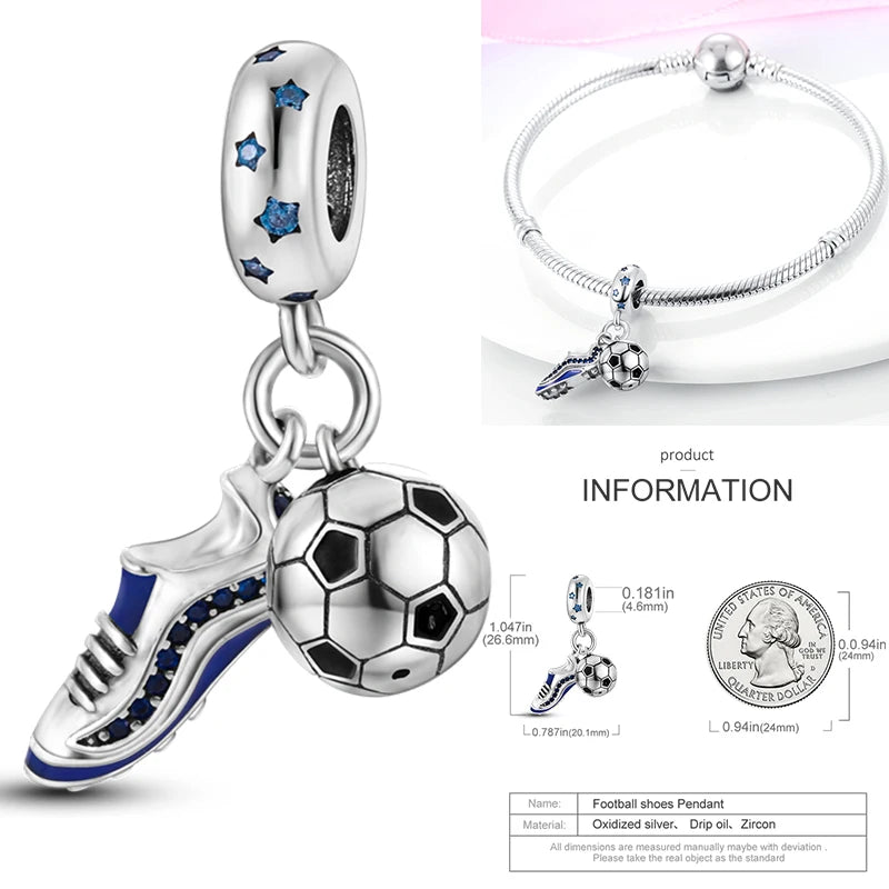 Hot Sneakers 925 Sterling Silver Ice Roller Skates Pink Ballet Shoes Charm Pendant Original Fits Women DIY Jewelry Girl Charms