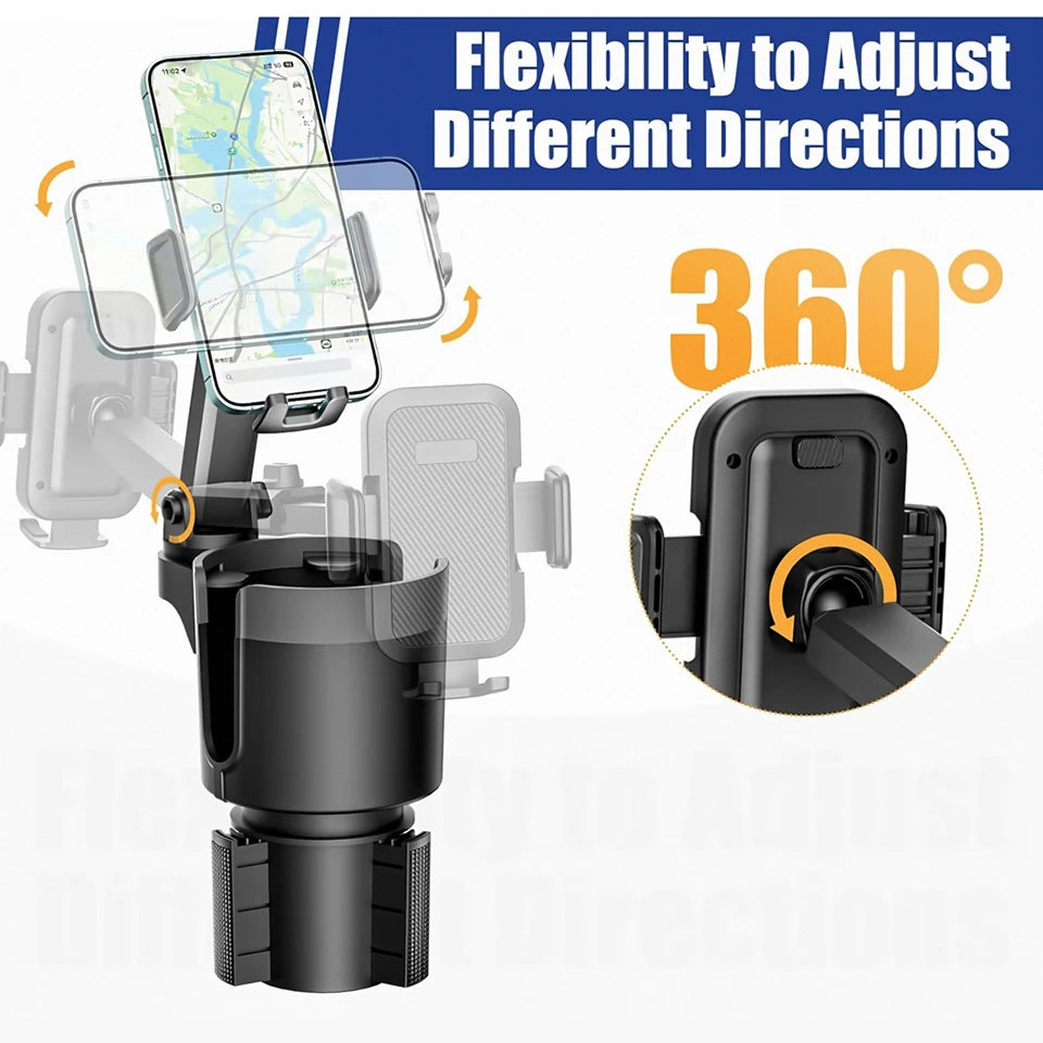 Universal Car cup holder cup holder mobile phone holder central control 2-in-1 multifunctional 360 ° car navigation phone holder