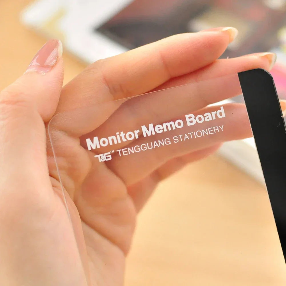 Acrylic Transparent Card Sticky Notes Monitor Memo Board Phone Holder Desktop Organizer Board Korean Stationery Office Supplies